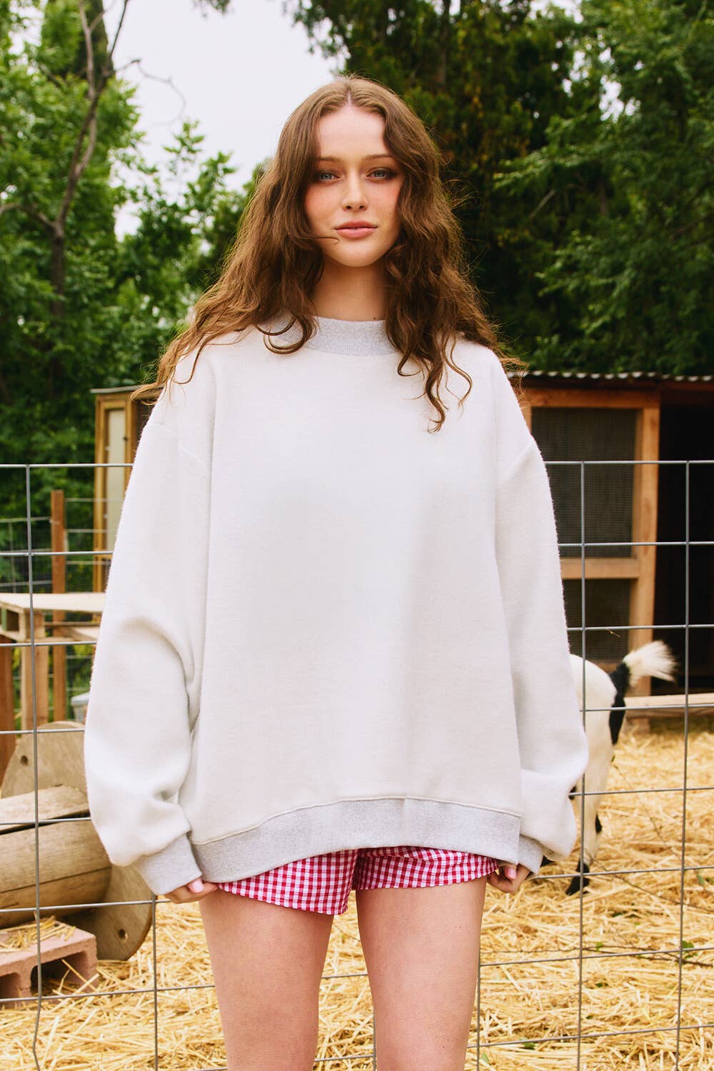 Solid Reversible Mock Neck Sweatshirt Top