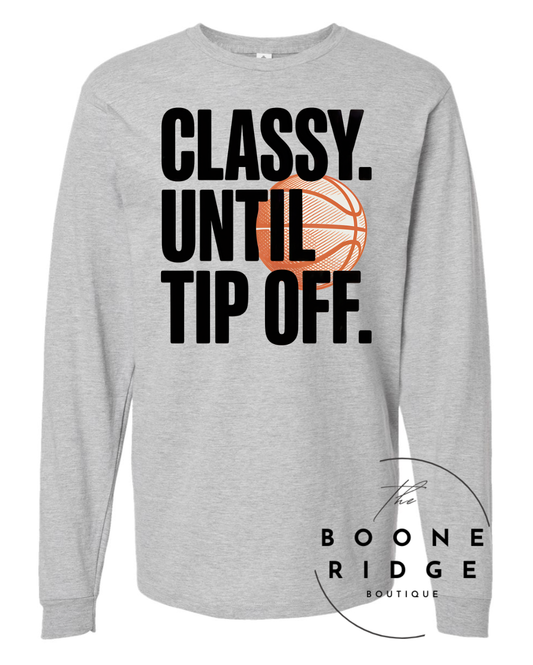 Camo & Basketball Long Sleeve Tshirt- Gray