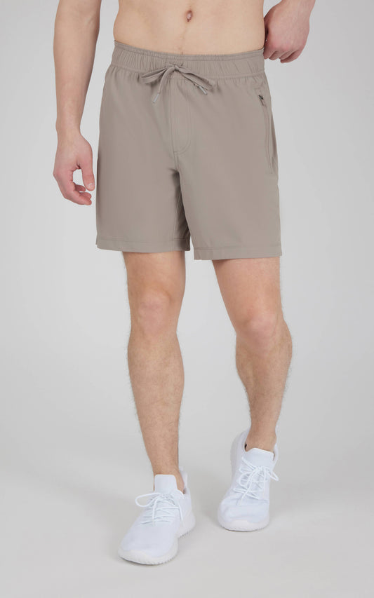 Men's 7 inches Stretch Tech Shorts with Front Zipper Pockets
