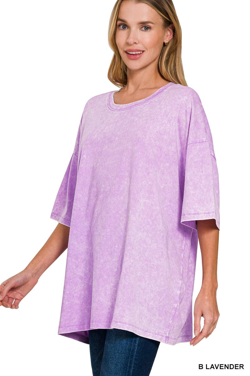Zenana Acid Washed Cotton Oversized Tee