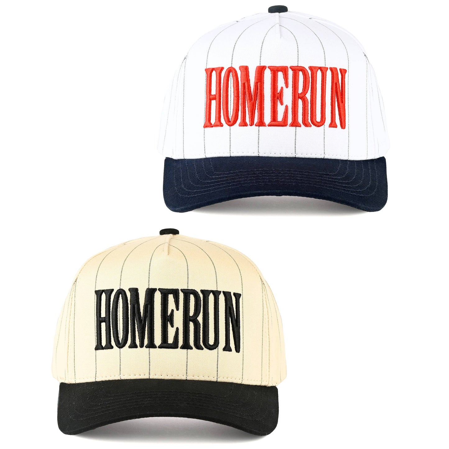 C.C HOME RUN Letter Stripe Two Tone Trucker Cap