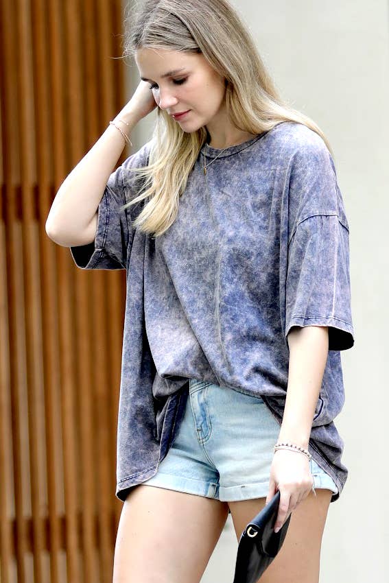Zenana Acid Washed Cotton Oversized Tee