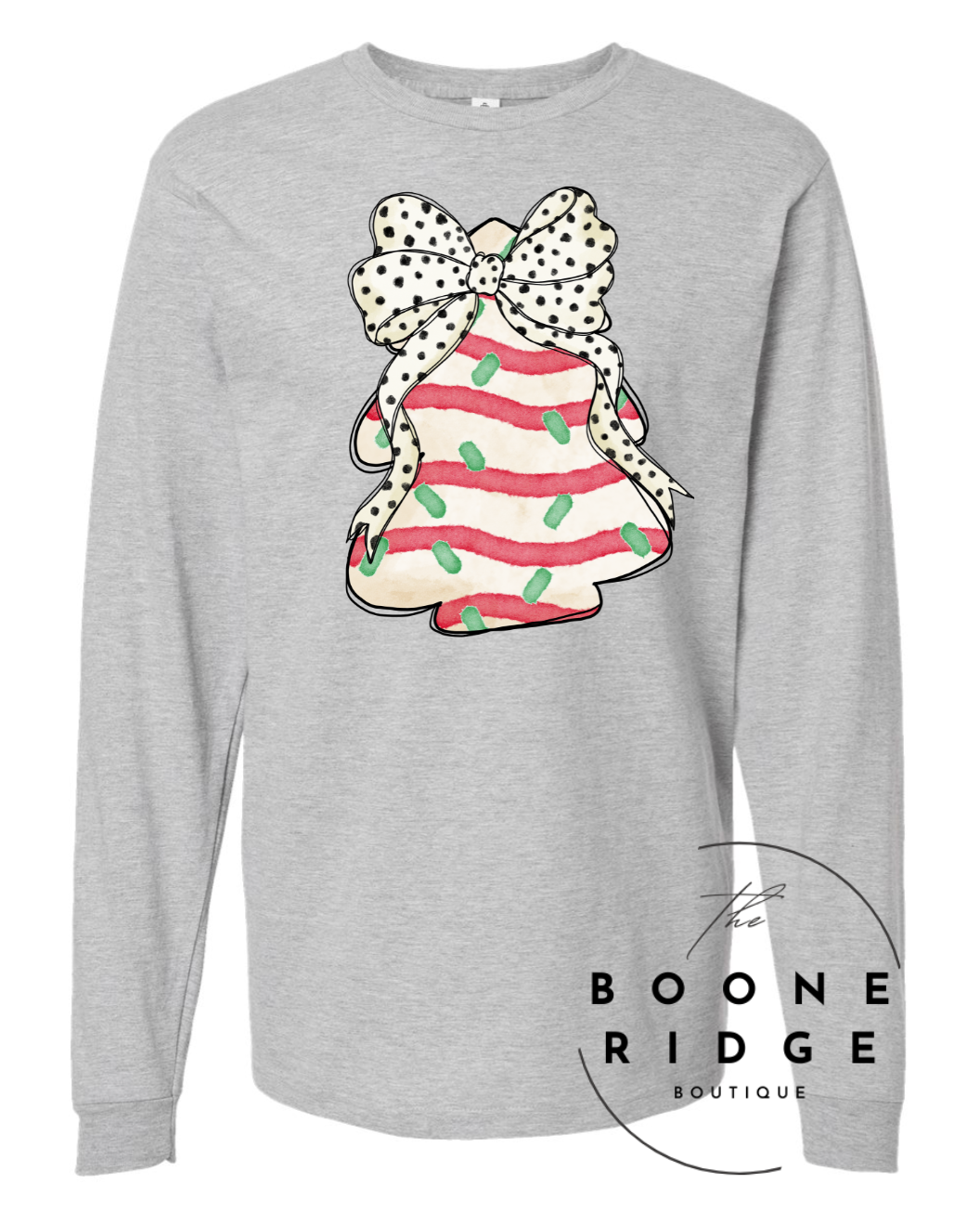Christmas Long Sleeve Tshirt- Gray