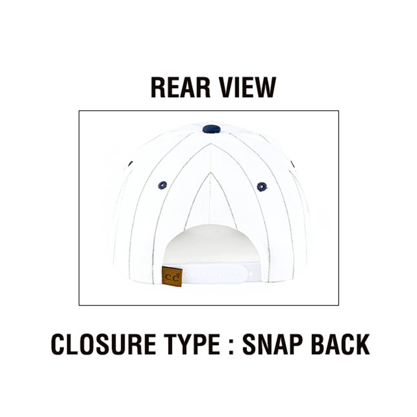 C.C HOME RUN Letter Stripe Two Tone Trucker Cap